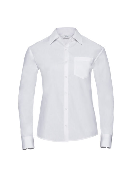 Ladies’ Long Sleeve Classic Pure Cotton Poplin Shirt från Russell – Damer