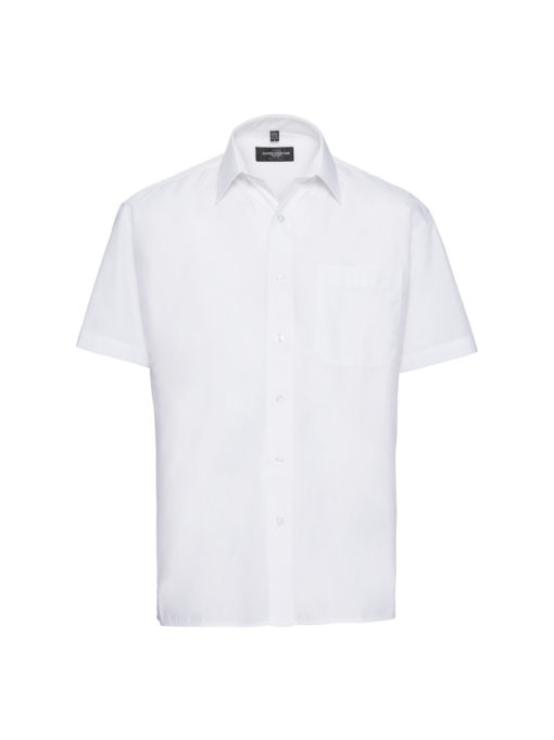 Men’s Short Sleeve Classic Polycotton Poplin Shirt från Russell – Herrer
