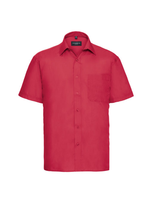 Men’s Short Sleeve Classic Polycotton Poplin Shirt från Russell – Herrer