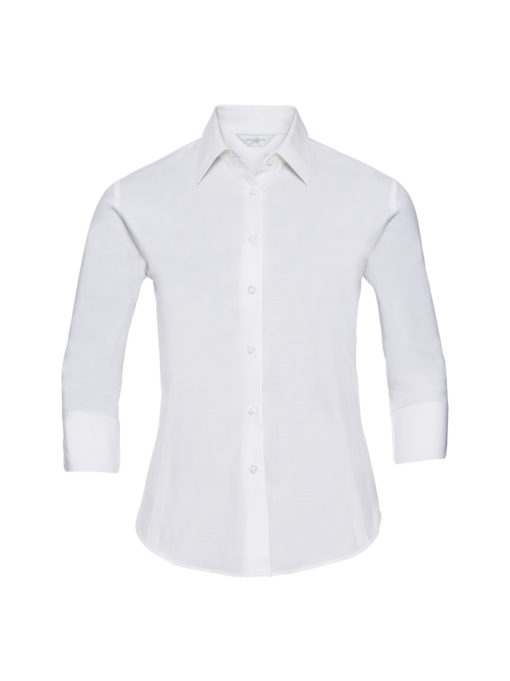 Ladies’ 3/4 Sleeve Fitted Stretch Shirt från Russell – Damer
