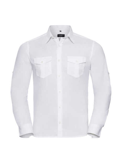 Men’s Roll Long Sleeve Fitted Twill Shirt från Russell – Herrer