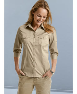 Ladies’ Roll 3/4 Sleeve Fitted Twill Shirt från Russell – Damer