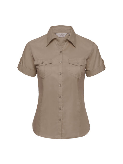 Ladies’ Roll Short Sleeve Fitted Twill Shirt från Russell – Damer