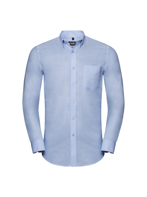 Men’s Long Sleeve Tailored Button-⁠Down Oxford Shirt från Russell – Herrer