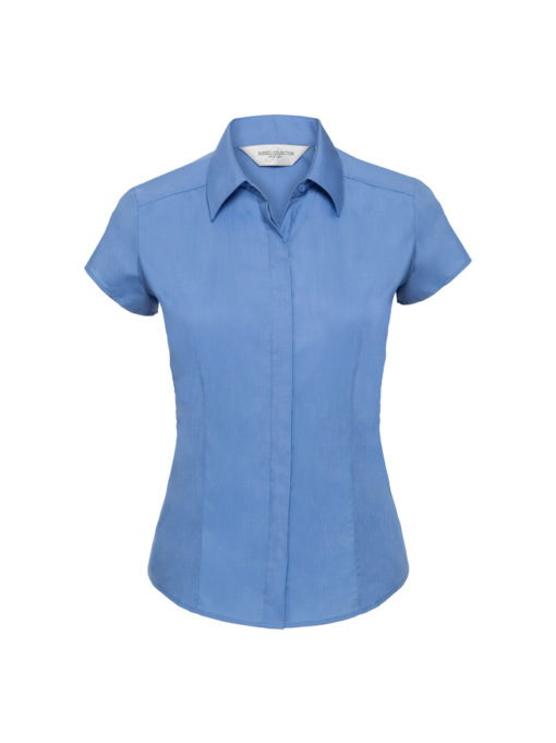 Ladies’ Cap Sleeve Fitted Polycotton Poplin Shirt från Russell – Damer