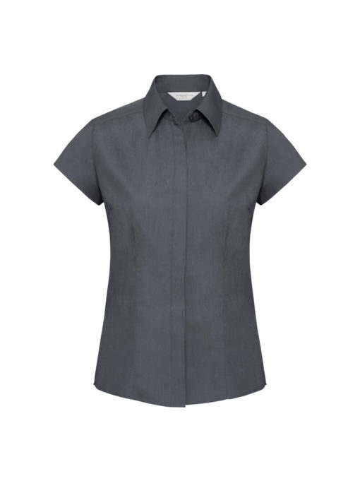 Ladies’ Cap Sleeve Fitted Polycotton Poplin Shirt från Russell – Damer