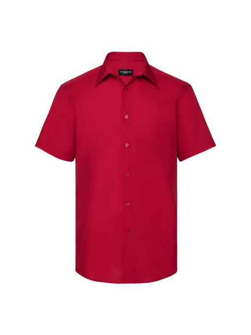 Men’s Short Sleeve Tailored Polycotton Poplin Shirt från Russell – Herrer
