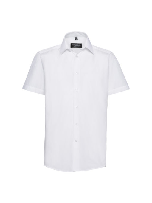 Men’s Short Sleeve Tailored Polycotton Poplin Shirt från Russell – Herrer
