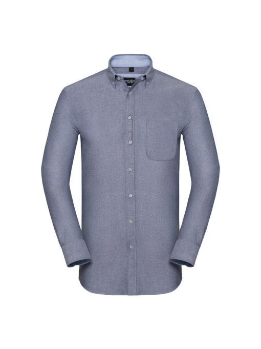 Men’s Long Sleeve Tailored Washed Oxford Shirt från Russell – Herrer